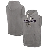 Sweat à capuche sans manches Nike Heather Grey UCF Knights 2025 Sideline Standard Issue pour homme