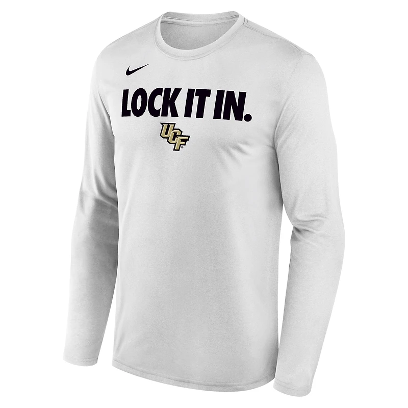 Men's Nike  White UCF Knights 2026 On-Court Bench Long Sleeve T-Shirt