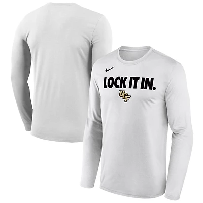 Men's Nike  White UCF Knights 2026 On-Court Bench Long Sleeve T-Shirt