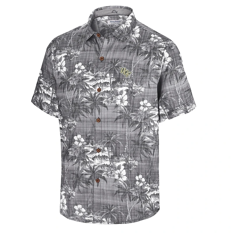 Chemise boutonnée Tommy Bahama noire pour homme, UCF Knights, Coconut Point, Palmetta Island, Zone Camp