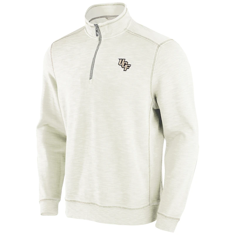 Haut à trois mélanges demi-zip Tommy Bahama crème UCF Knights Tobago Bay pour hommes