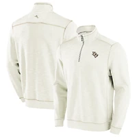 Haut à trois mélanges demi-zip Tommy Bahama crème UCF Knights Tobago Bay pour hommes