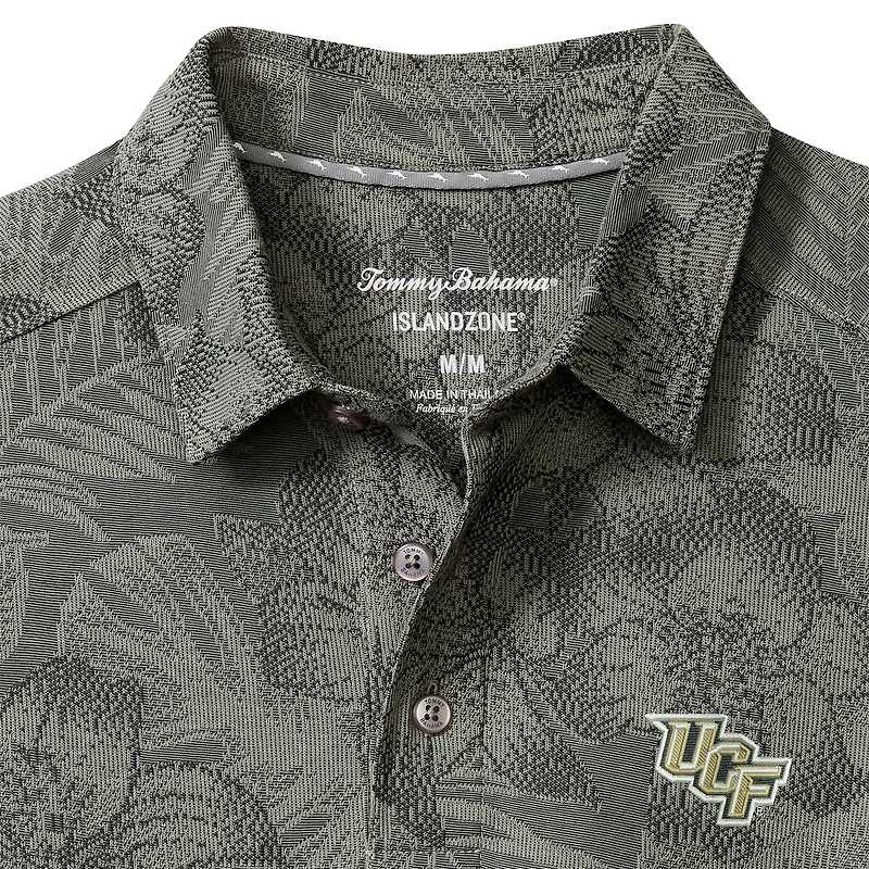 Men's Tommy Bahama Gray UCF Knights Palm Fresco Hibiscus IslandZone® Polo