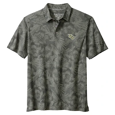 Men's Tommy Bahama Gray UCF Knights Palm Fresco Hibiscus IslandZone® Polo