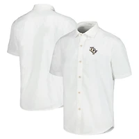 Chemise boutonnée Tommy Bahama UCF Knights Coconut Point Palm Vista IslandZone Camp blanche pour hommes