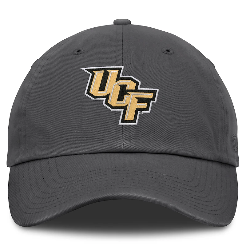 Men's Top of the World Heather Charcoal UCF Knights Team Logo Washed Adjustable Hat