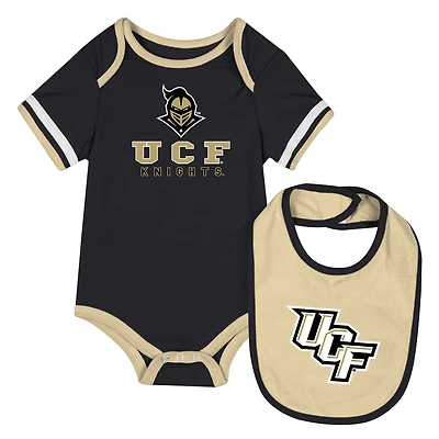 Ensemble body et bavoir Colosseum Black UCF Knights pour nouveau-né bébé