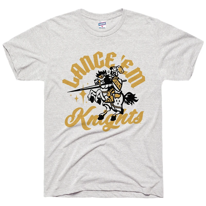 T-shirt unisexe Charlie Hustle gris UCF Knights Lance 'Em Tri-Blend