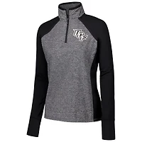 Veste à glissière quart de tour raglan UCF Knights Finalist pour femme, noir/gris chiné