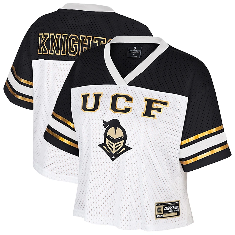 Women's Colosseum  White UCF Knights Treasure Cropped Football Jersey