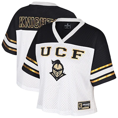 Women's Colosseum  White UCF Knights Treasure Cropped Football Jersey