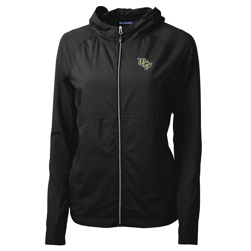 Veste zippée intégrale en tricot écologique Adapt UCF Knights pour femme, noire, Cutter & Buck