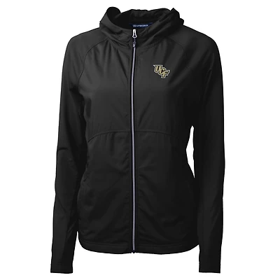 Veste zippée intégrale en tricot écologique Adapt UCF Knights pour femme, noire, Cutter & Buck