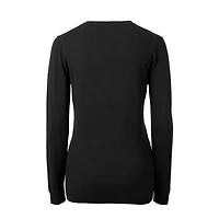Pull à col en V noir pour femme Cutter & Buck UCF Knights Lakemont Tri-Blend