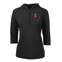 Sweat à capuche demi-zippé recyclé en piqué écologique pour femme Cutter & Buck Black UCF Knights Vault Virtue