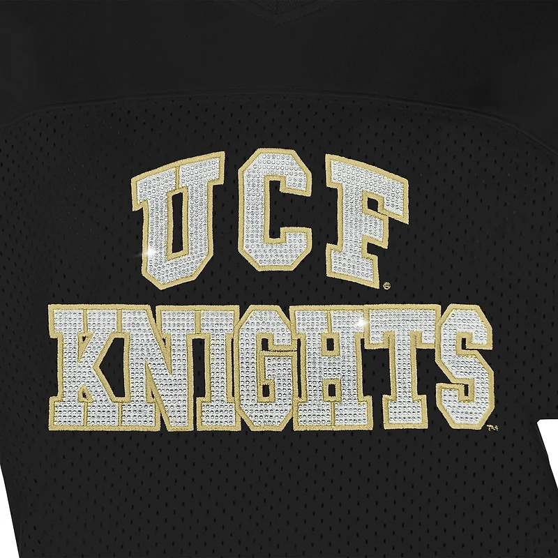 T-shirt tendance à strass noir Gameday Couture UCF Knights Until Kickoff pour femme
