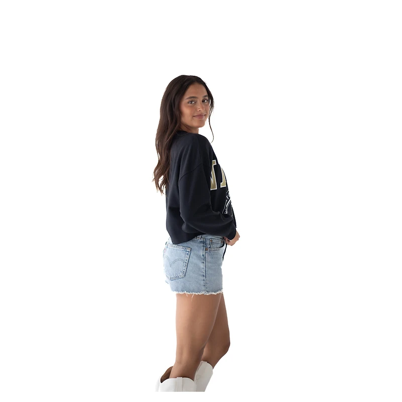 Women's Gameday Social Black UCF Knights Phipps Cropped Sweatshirt