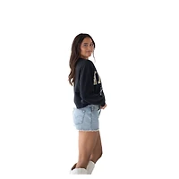 Women's Gameday Social Black UCF Knights Phipps Cropped Sweatshirt
