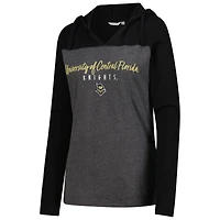 T-shirt à manches longues et col en V blocs de couleur, couleur gris anthracite chiné UCF Knights Knockout, pour femme