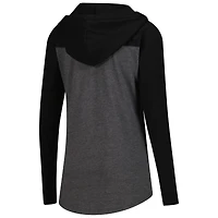 T-shirt à manches longues et col en V blocs de couleur, couleur gris anthracite chiné UCF Knights Knockout, pour femme