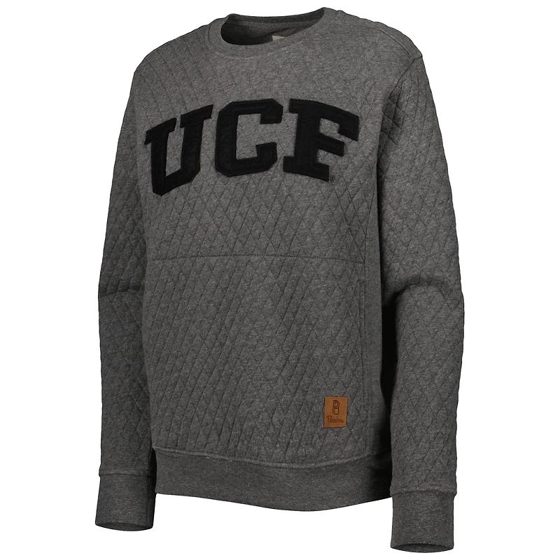 Sweat-shirt matelassé Pressbox Heather Charcoal pour femmes, modèle Moose des UCF Knights