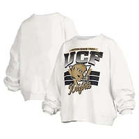 Sweat-shirt surdimensionné à logo rétro Janice des UCF Knights pour femme Pressbox White