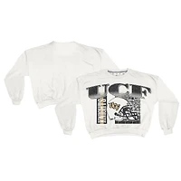 Sweat-shirt rétro surdimensionné Janice blanc pour femme, longueur taille, des UCF Knights