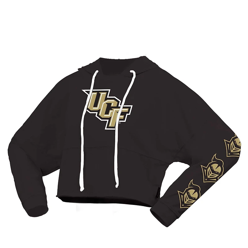 Sweat à capuche court surdimensionné UCF Knights Spirit Jersey noir pour femmes