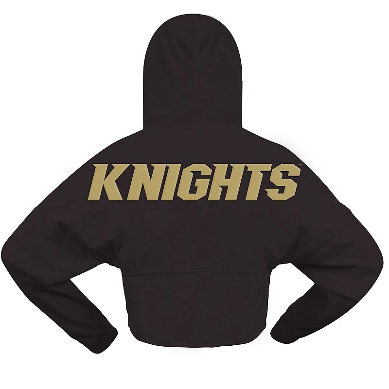 Sweat à capuche court surdimensionné UCF Knights Spirit Jersey noir pour femmes