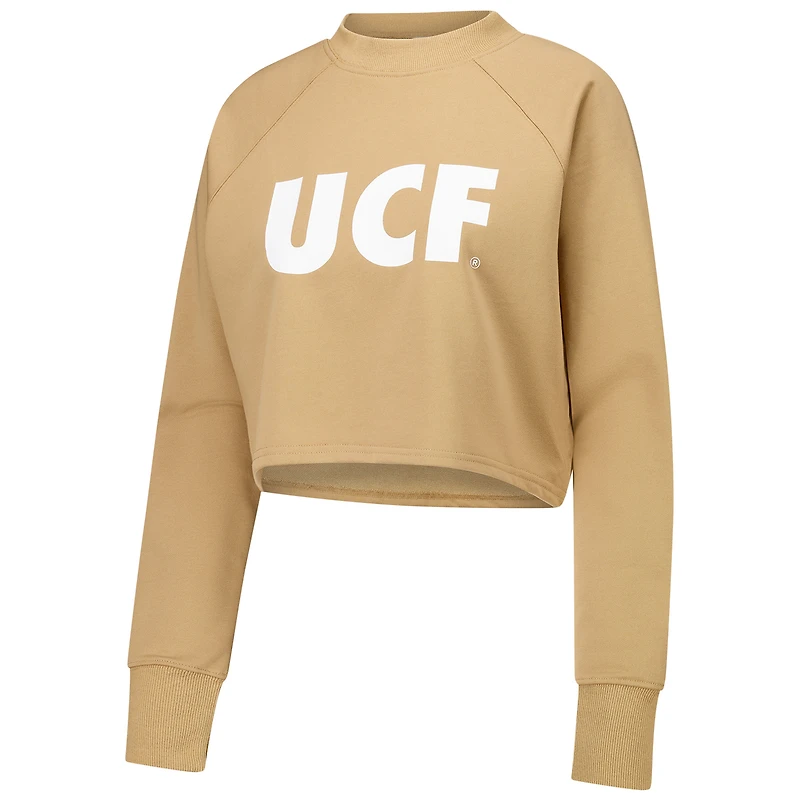 Ensemble sweat-shirt court et pantalon de survêtement UCF Knights pour femme, couleur beige