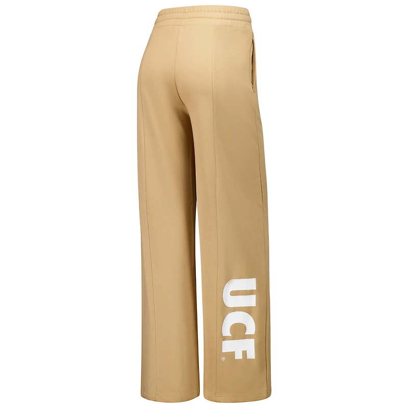 Ensemble sweat-shirt court et pantalon de survêtement UCF Knights pour femme, couleur beige