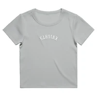 Women's Uscape Apparel  Gray UCF Knights Upside Down Embroidery Ribbed Cropped T-Shirt