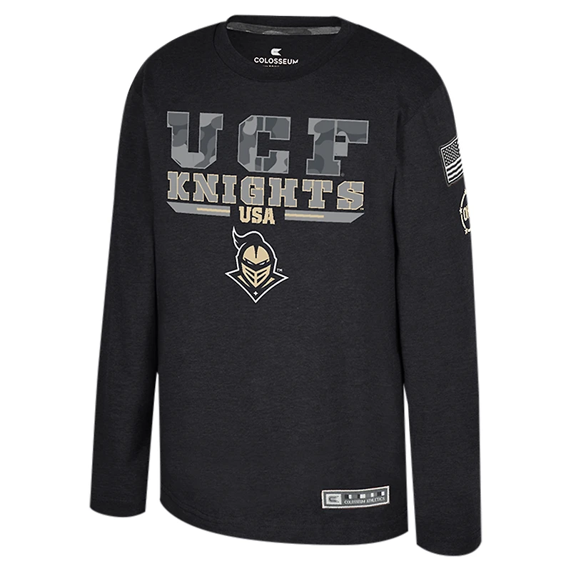Youth Colosseum Heather Black UCF Knights OHT Military Appreciation Oorah Long Sleeve T-Shirt