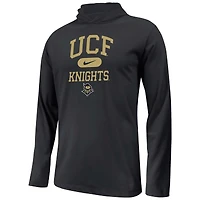 T-shirt à manches longues et capuche avec logo superposé UCF Knights pour jeunes Nike noir