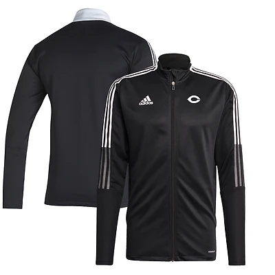 Veste de survêtement zippée adidas Tiro 21 pour homme, noire, des Maroons l'UChicago