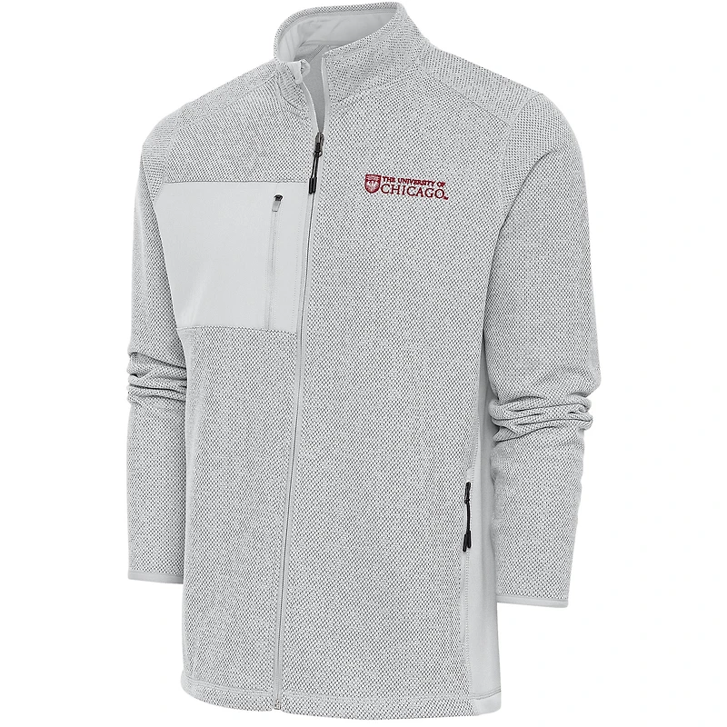 Veste zippée intégrale pour homme, couleur gris Antigua, UChicago Maroons Course