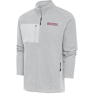 Veste zippée intégrale pour homme, couleur gris Antigua, UChicago Maroons Course