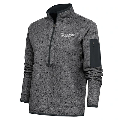 Pull-over demi-zippé Fortune Antigua Heather Charcoal UChicago Maroons pour femme