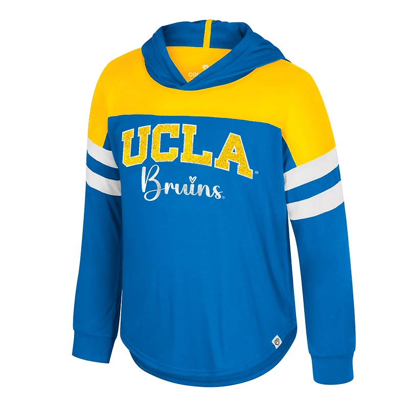 T-shirt à manches longues et capuche réfléchissant bleu UCLA Bruins pour jeunes filles Colosseum