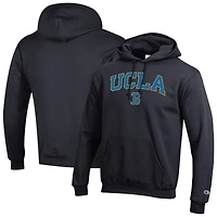 Sweat à capuche noir Champion pour homme avec logo Arch Over des Bruins de l'UCLA