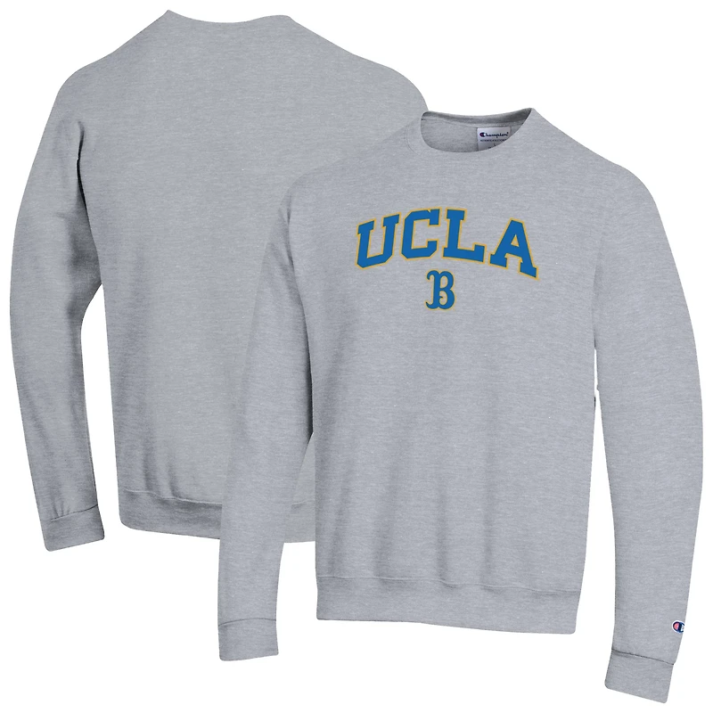 Men's Champion  Heather Gray UCLA Bruins Arch Over Logo Pullover Sweatshirt