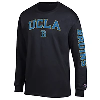 Men's Champion  Black UCLA Bruins Arch Over Logo 2-Hit Long Sleeve T-Shirt