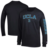 T-shirt à manches longues noir Champion pour homme, logo UCLA Bruins, 2 coups