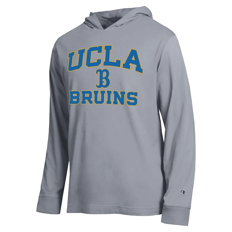 T-shirt à capuche manches longues Champion Heather Gray UCLA Bruins High Motor All-Star pour homme