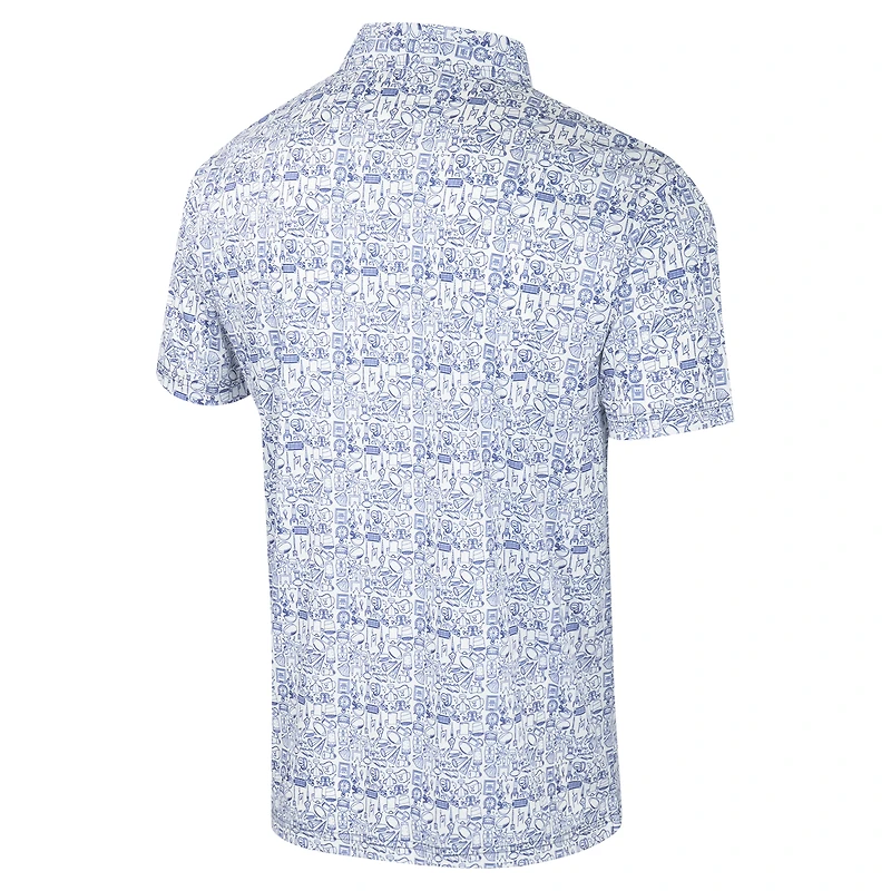 Colosseum Blue UCLA Bruins pour hommes, il est temps ! Polo imprimé sur toute la surface