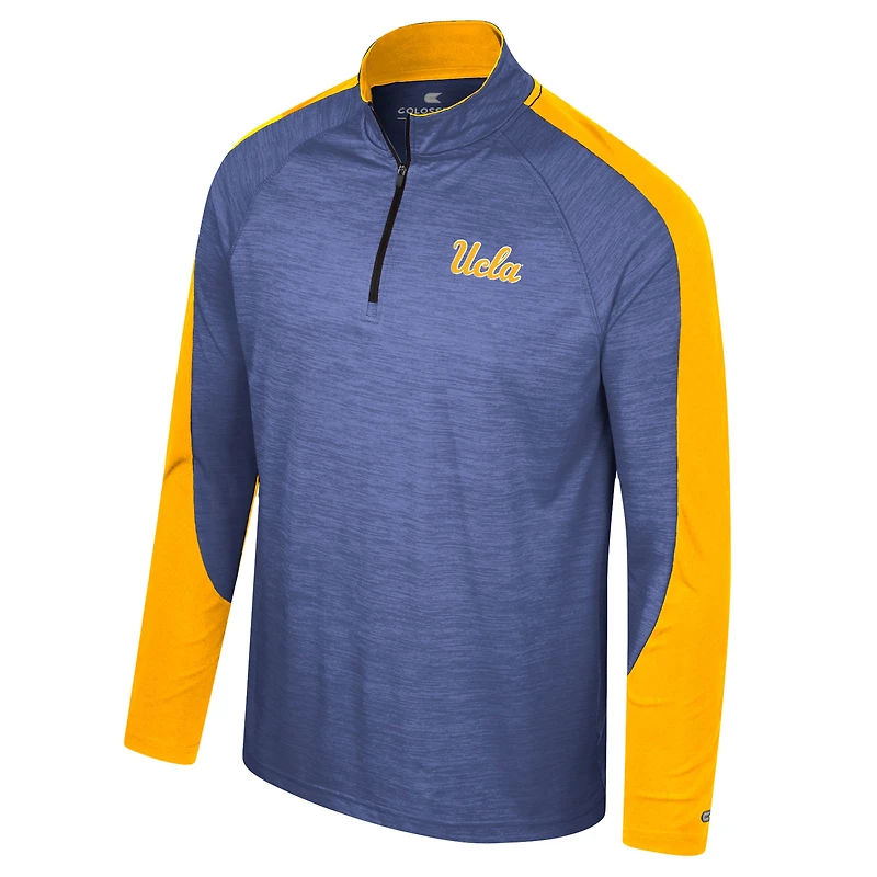 Men's Colosseum Blue UCLA Bruins Langmore Raglan Quarter-Zip Top