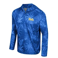 Haut à capuche léger imprimé Colosseum Blue UCLA Bruins Palms avec fermeture éclair sur un quart pour homme