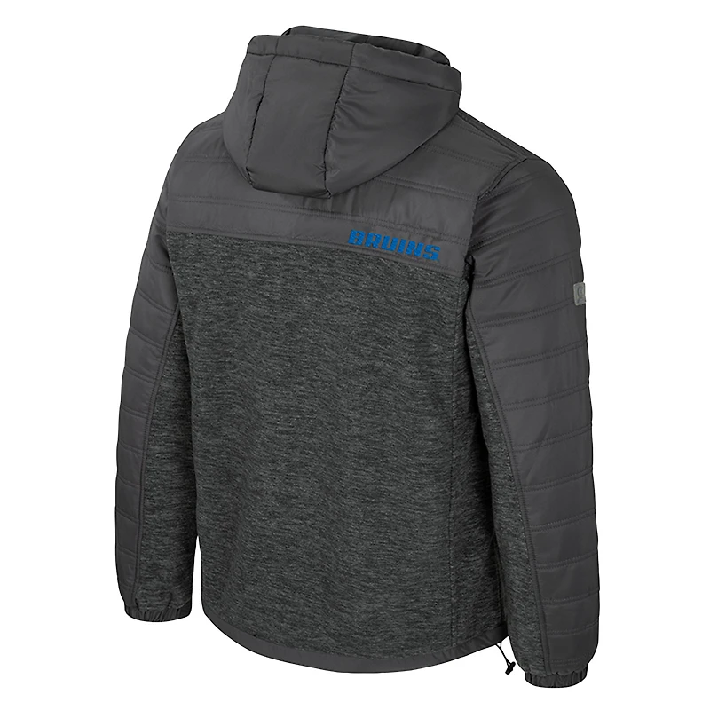 Men's Colosseum Charcoal UCLA Bruins Nightman Full-Zip Hoodie Puffer Jacket