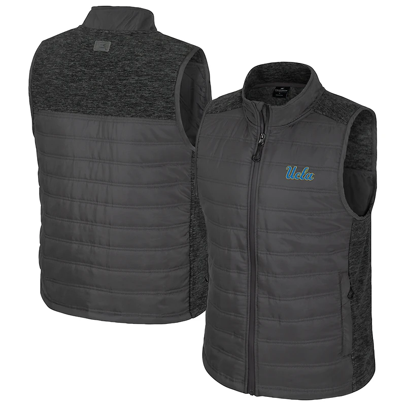 Gilet matelassé entièrement zippé Nightman des Bruins de l'UCLA pour homme, couleur anthracite, Colosseum