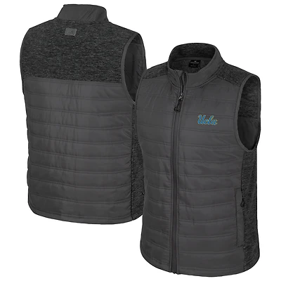 Men's Colosseum Charcoal UCLA Bruins Nightman Full-Zip Puffer Vest
